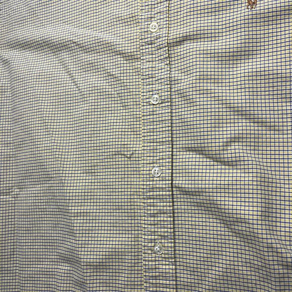 Polo Ralph Lauren Shirt Mens XL Yellow Plaid Flesh Pony Classic Short Sleeve - Picture 8 of 9